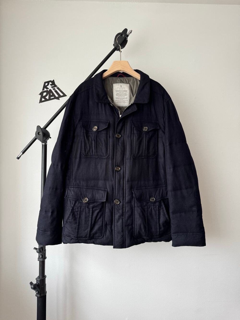 Brunello Cucinelli Cashmere Down Field Jacket Navy
